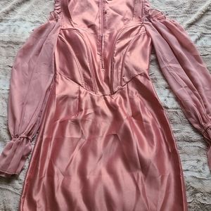 Pink silk dress